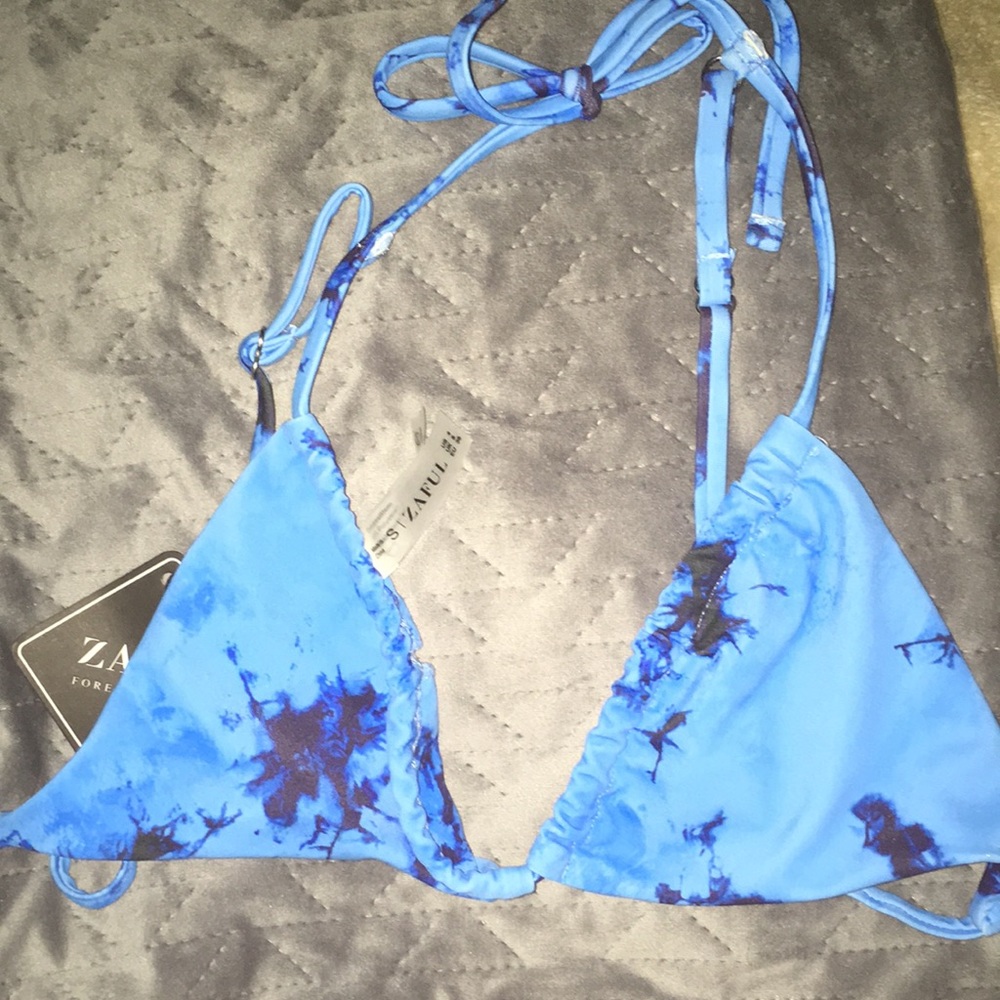Zaful blue tye dye bikini top
